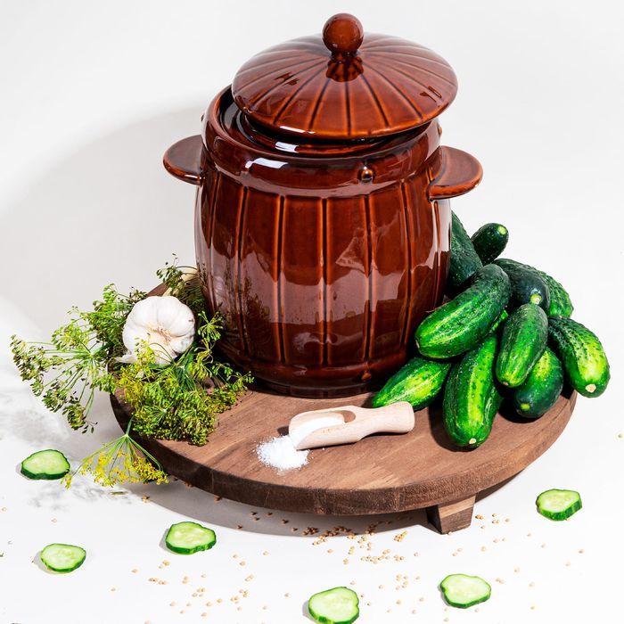 Beczka kamionkowa hermetyczna 6 l do kiszenia - brązowa