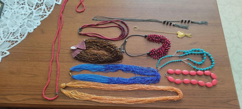 Бусы ожерелья бисер бирюза коралл винтаж бижутерия