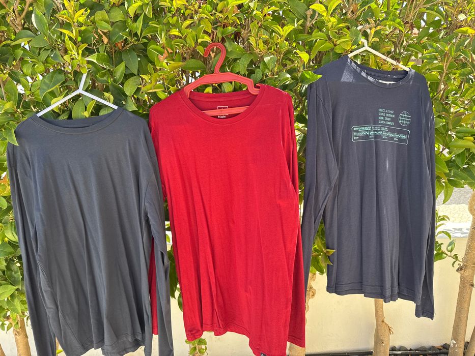 Longsleeve shirts conjunto de três cores