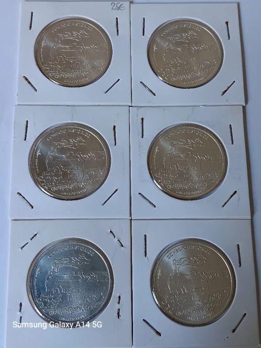 6 moedas prata de 7.50€ de 2020.