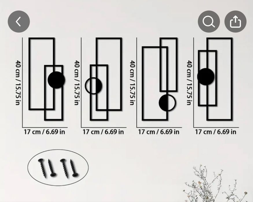 Quadros metalicos preto