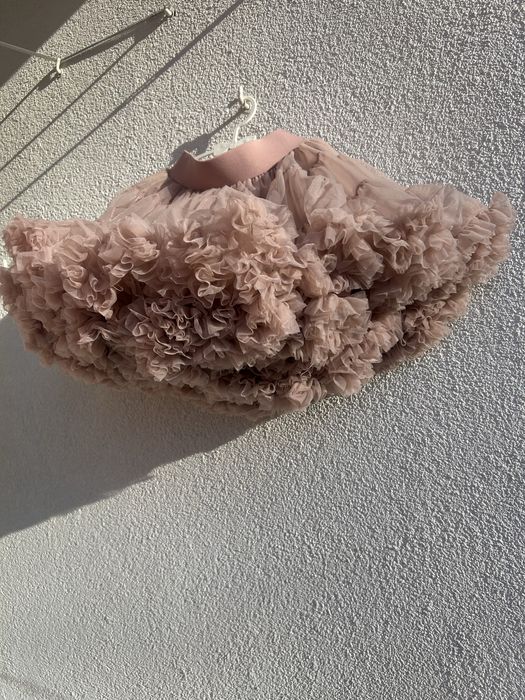 Bezowa morelowa spódniczka tutu tiulowa 110/116