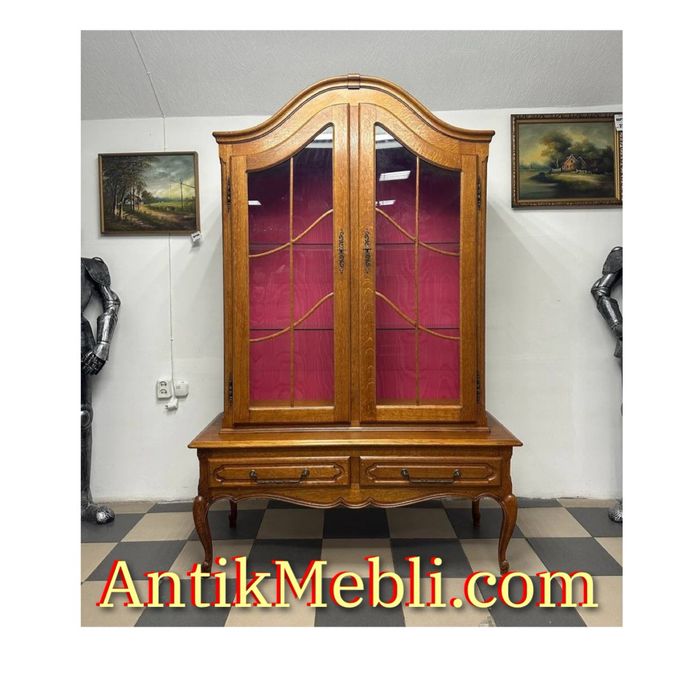 Вітрина дубова у стилі Людивика витрина дерево 3992