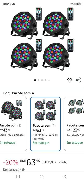 Luzes de palco 32 leds