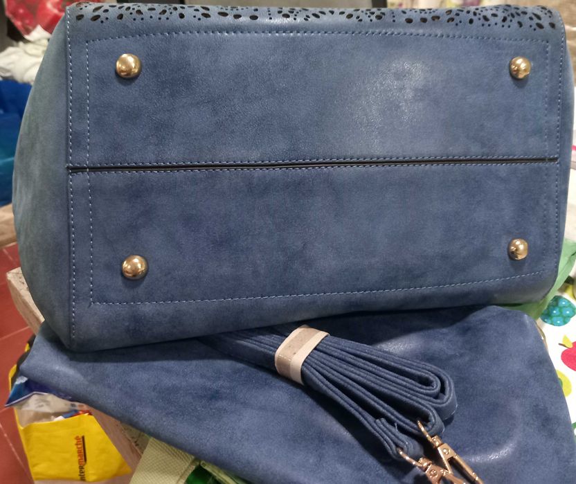 Saco/mala e sapatos tam 36 em azul