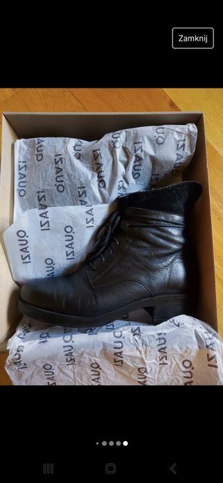 Skórzane botki zimowe 39 Quazi