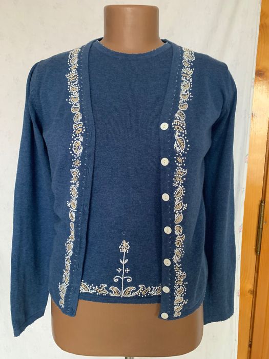 Трикотажний комплект-двієчка синього кольору .Підійде на розмір S,M.