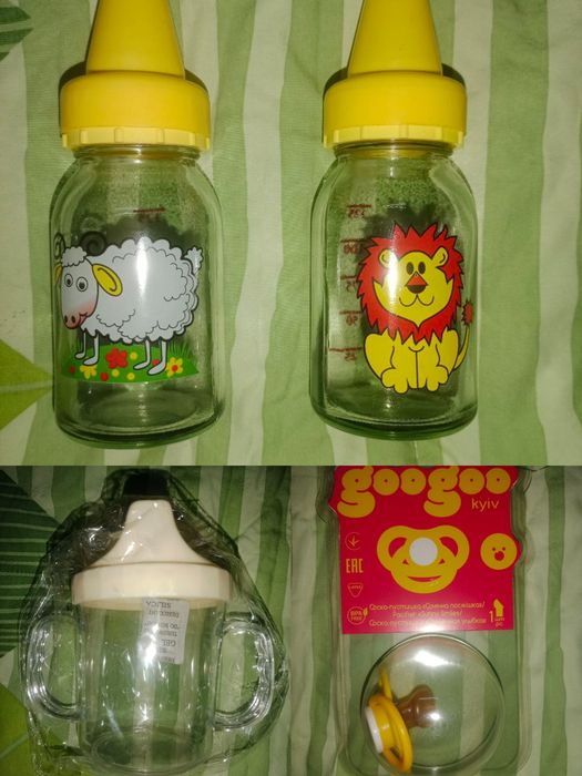 Пляшечка, поїльник-непроливайка, соски, пустушки дитячі
