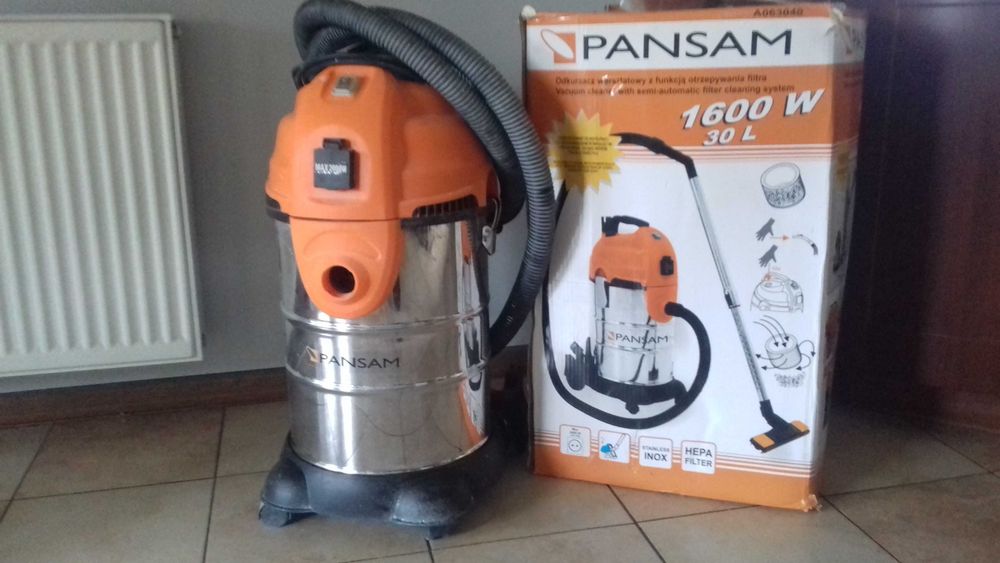 Odkurzacz warsztatowy Pansam 1600W 30L przemysłowy do popiołu