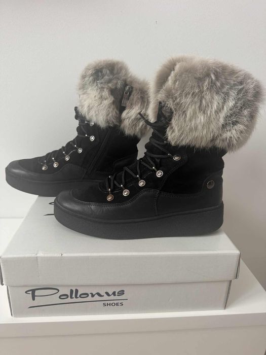 Sprzedam botki-śniegowce z futerkiem firmy Pollonus