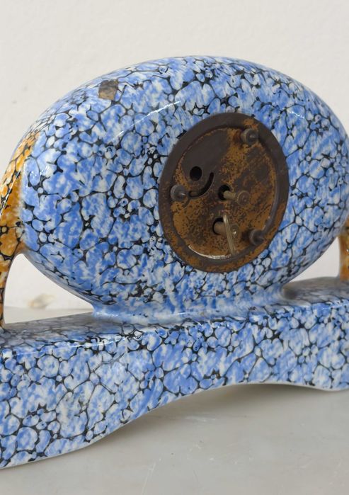 Relógio Art Deco cerâmica azul Majolique | século XX