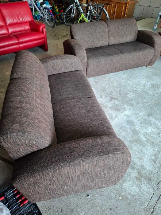 Zestaw dwóch sof materiałowych | salon, działka, biuro
