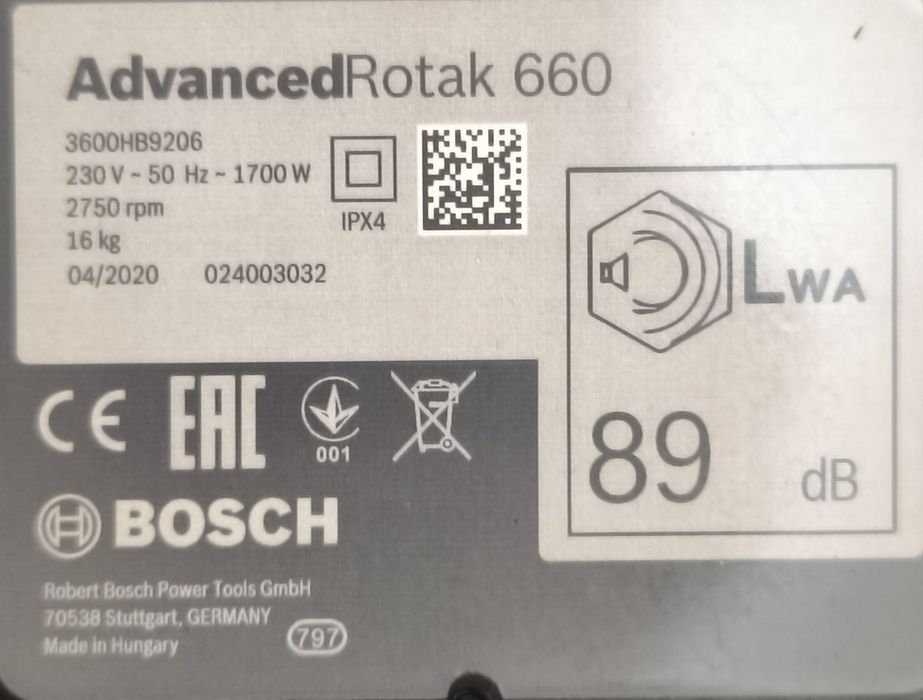 Kosiarka elektryczna Bosch Advenced Rotak 660
