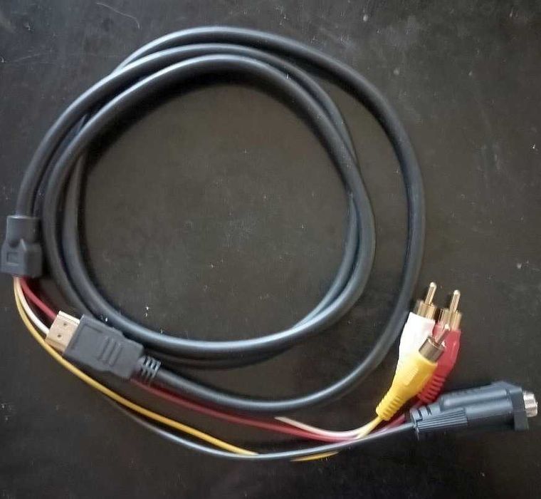 Кабель мультимедийний HDMI to VGA / 3*RCA 1.0m 1080p