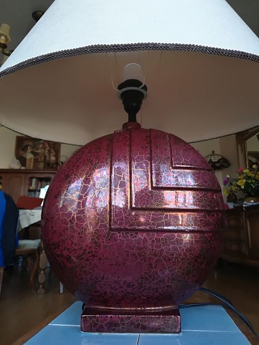 Lampa ceramiczna duża owalny abażur