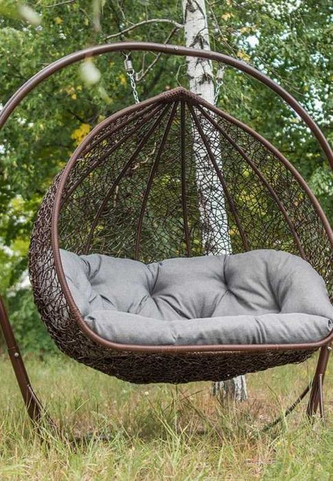 Підвісне крісло садова качель кокон з ротангу