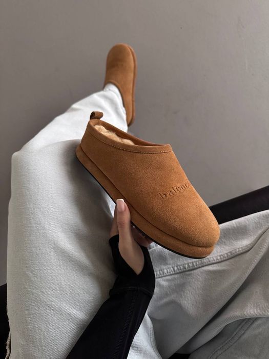Уггі мюлі Balenciaga Alaska Soft Mules premium (з натуральни хутром) | угги жіночі