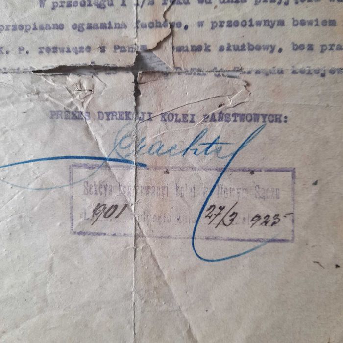 Koleje Państwowe RP przedwojenne, pieczątki na drukach