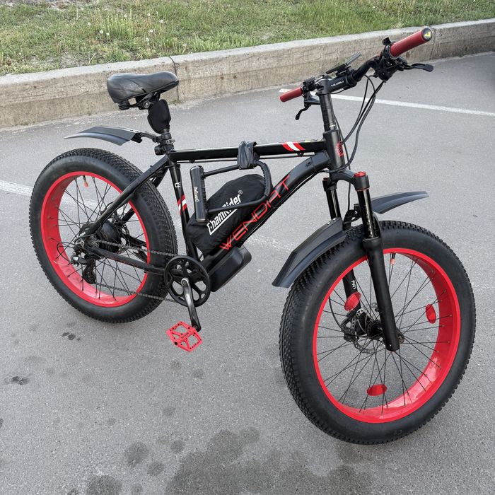 Електрвелосипед з двома батареями fatbike Wendat 48/19/1000 з гідравлічними гальмами(електровелосипед фетбайк bike електросамокат велосипед електро)