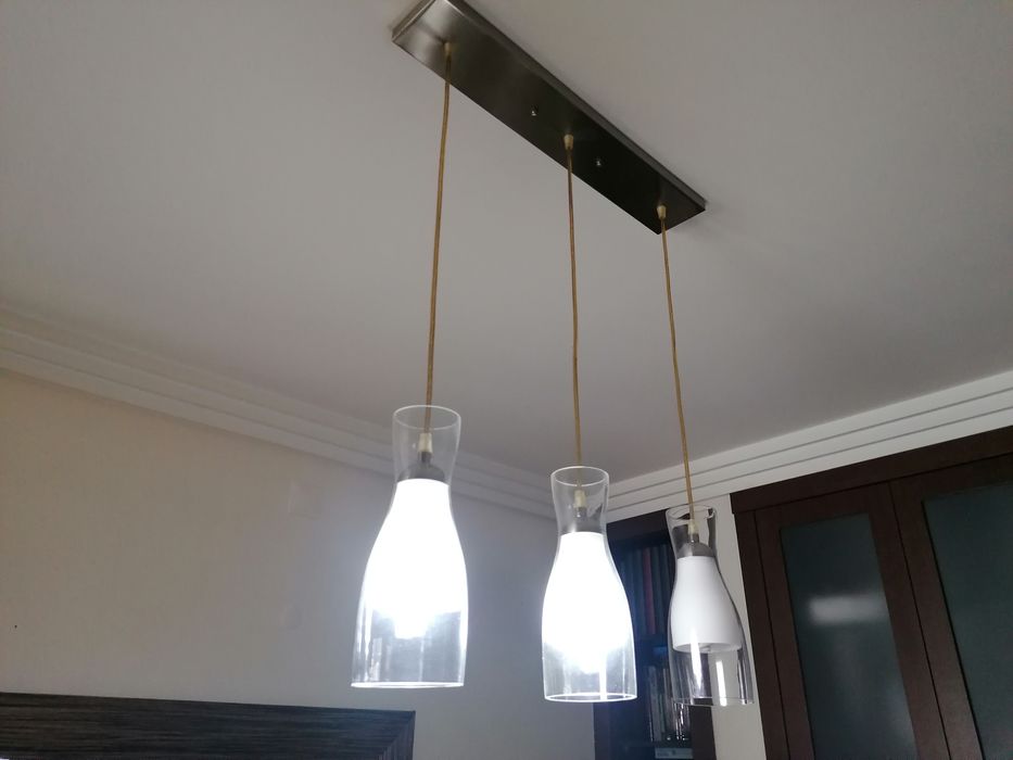 Candeeiro suspenso, qualidade inox e vidro