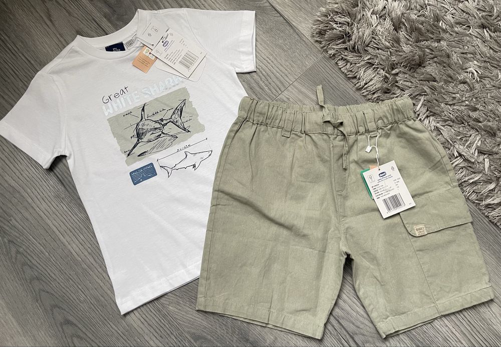 Дитячий набір (футболка, шорти) Chicco, розмір на 5-7 років (110-122 см). НОВИЙ.