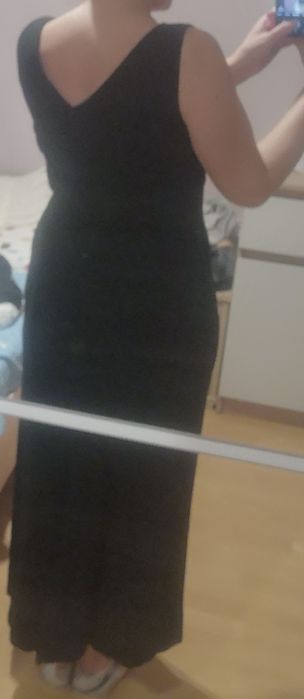 Sukienka czarna wieczorowa maxi Comma