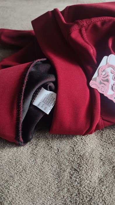 NOWE Spodnie capri bordo materiałowe z dodatkiem stretchu XL/XXL bordo