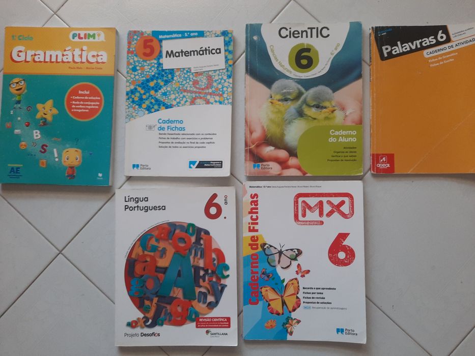Manuais e caderno de exercícios 1° ciclo, 5 e 6 anos