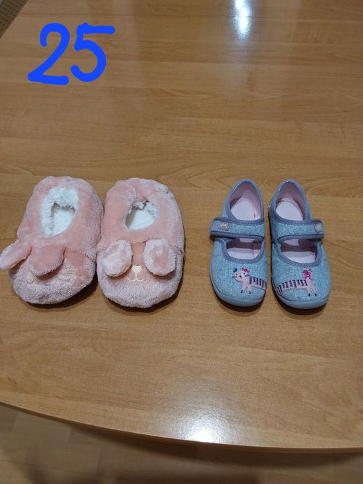 Pantofle/kapcie dla dziewczynki 25  różowe nowe + niebieskie Befado