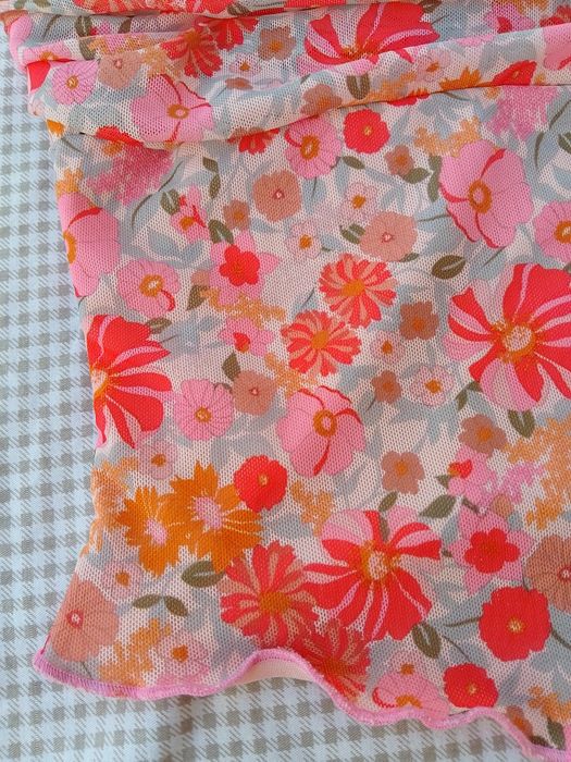 Топ/верх від купальника з сіткою в квіточки