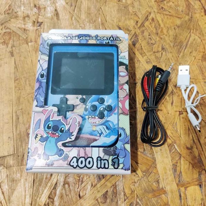 Mini consola portátil retro game 400 jogos bateria com ligação a tv