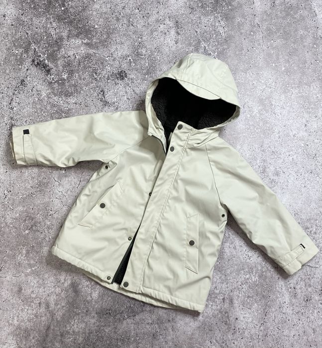 Детская 3-4 года теплая курточка парка Zara курточка на флисе дождевик
