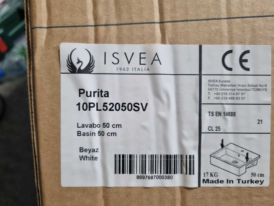 Umywalka ceramiczna z przelewem isvea purita