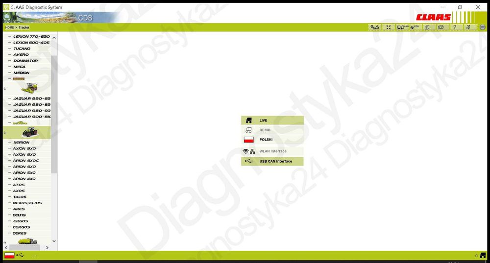 ZESTAW DIAGNOSTYCZNY Claas CAN USB Ciągniki Rolnicze Kombajny Full PL