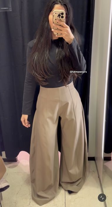 Calça wide leg larga