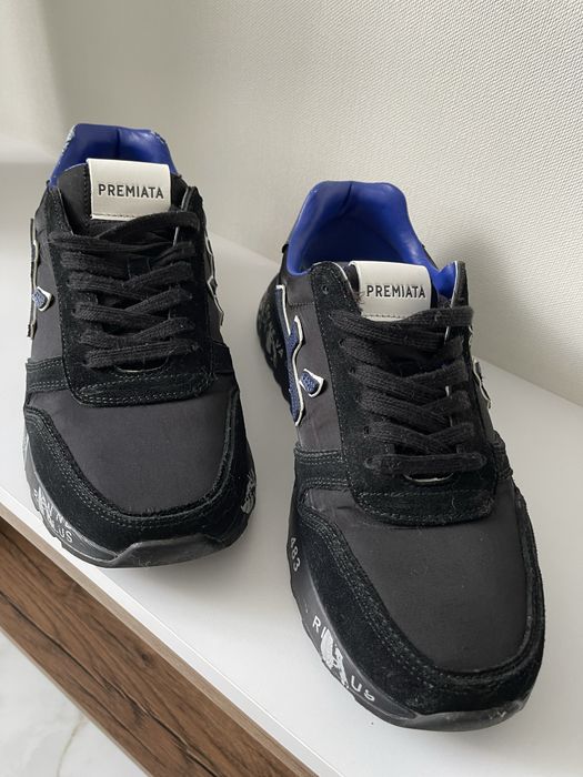 Чоловічі кросівки Premiata Mick Black Blue made in Italy