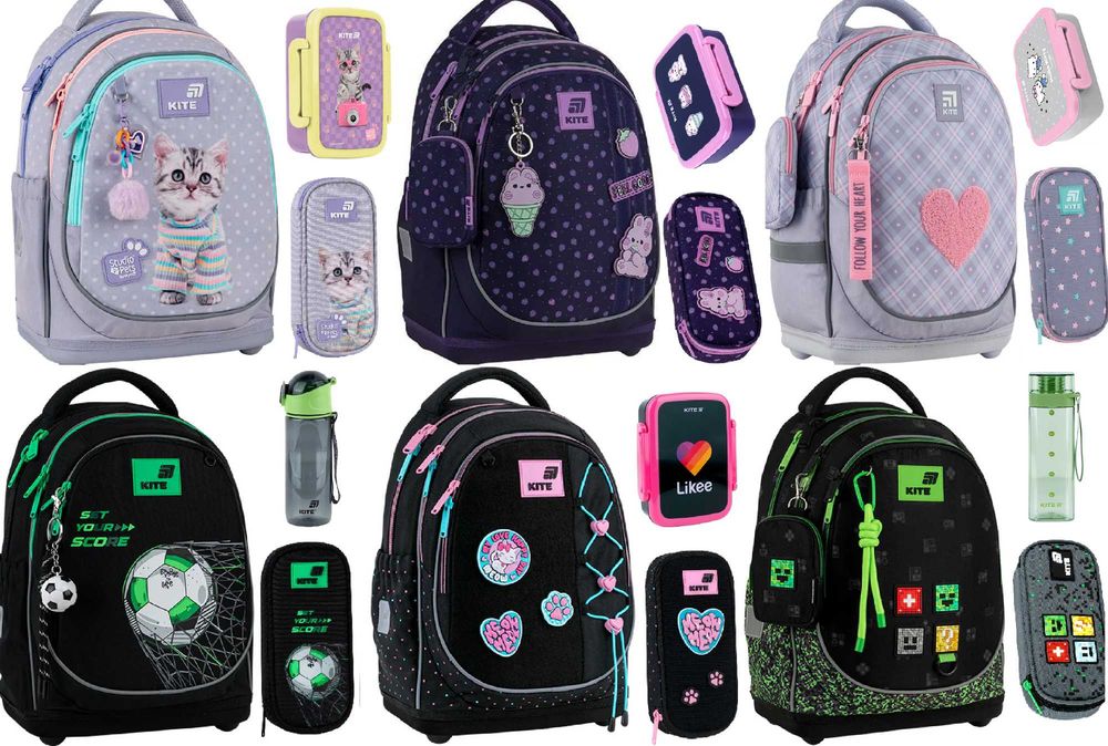 Рюкзак Kite Education SET 724S шкільний набір пенал сумка Pets Pretty Pixel