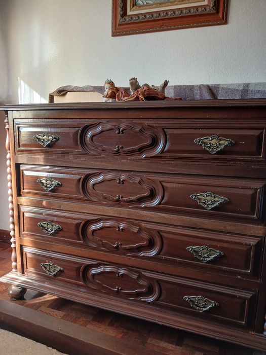 Mobília de quarto completa em carvalho – vintage/clássica