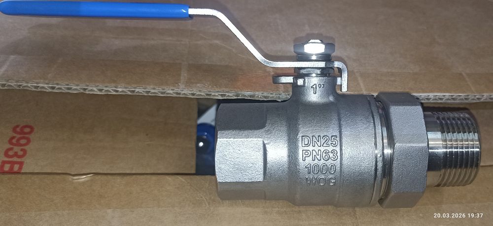 Кран шаровой из нержавеющей стали DN25 1" PN63 (1000 WOG)