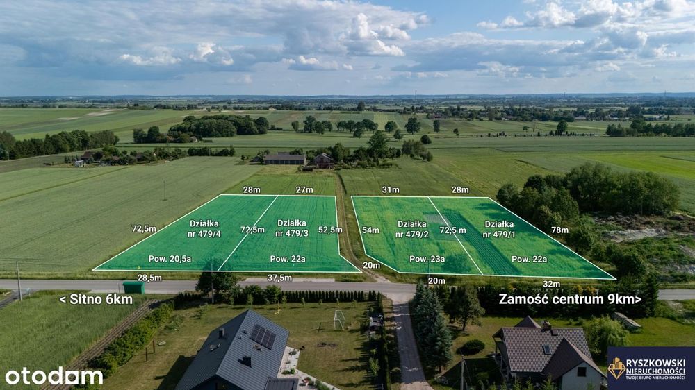Działki budowlane Czołki Sitno, 5 km do Zamościa - Widok 3