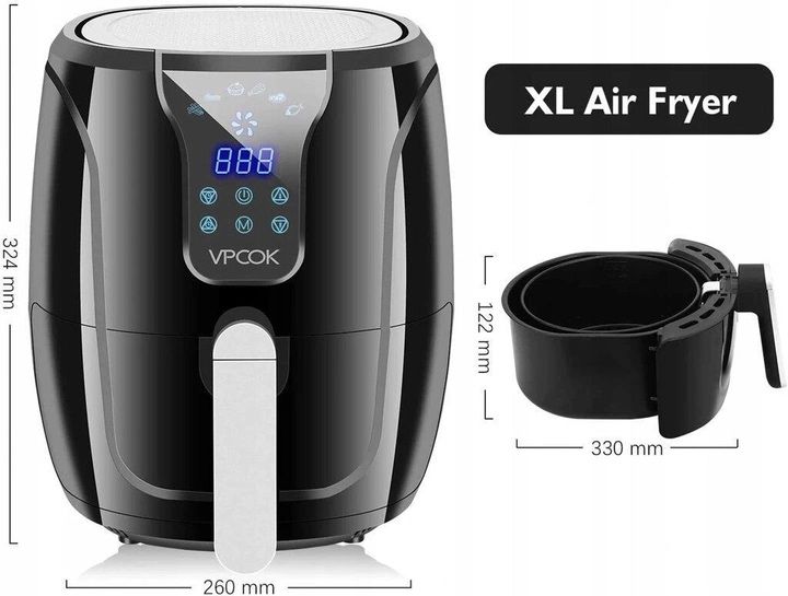 Гарний подарунок на Новий рік! Фритюрниця з дисплеєм VPCOK Air Fryer
