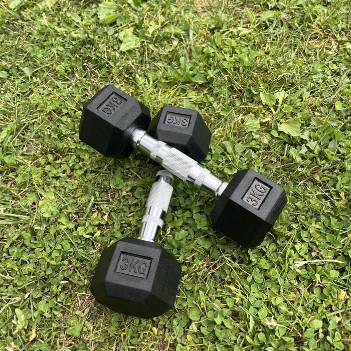 Гантелі 3 кг гексагональні гумові. Наявність 1-50 кг 2, 4, 5, 6, 7, 8
