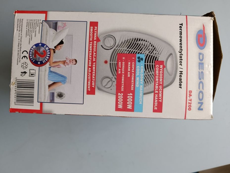 Termowentylator DESCON DA-T200 1000/2000W