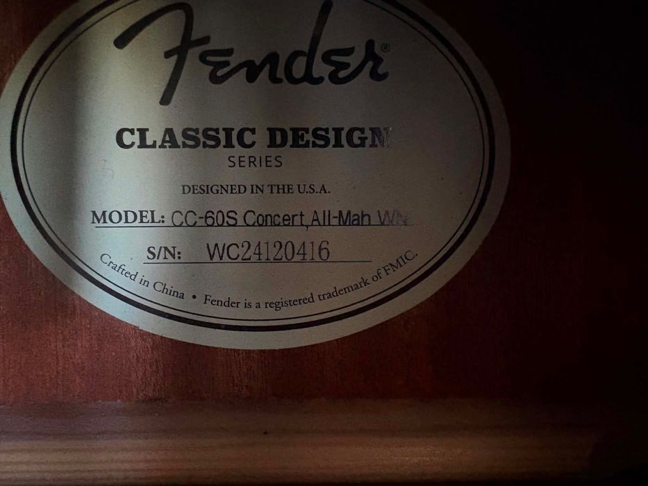 Fender CC-60S Concert All-Mahogany – stan idealny