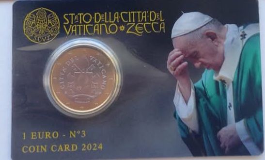 Vaticano moeda 1€- S. S. Papa Francisco Conjunto 4 Coincard