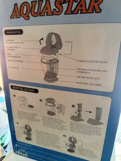 Aquário de 10 litros com luz