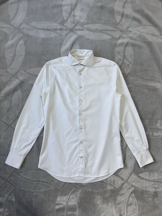 Suitsupply Traveller Extra Slim Fit White Cotton Shirt size 39 M biała koszula garniturowa