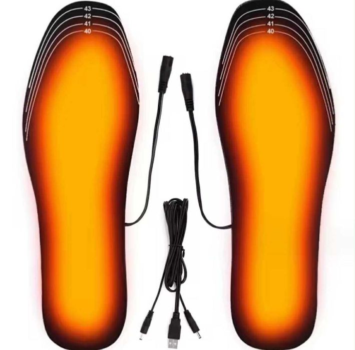 PODGRZEWANE WKŁADKI wygodne lekkie do butów grzewcze usb czarne 35–46