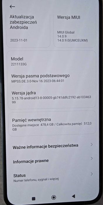 Smartfon Xiaomi 13, 12/512 GB, Gwarancja