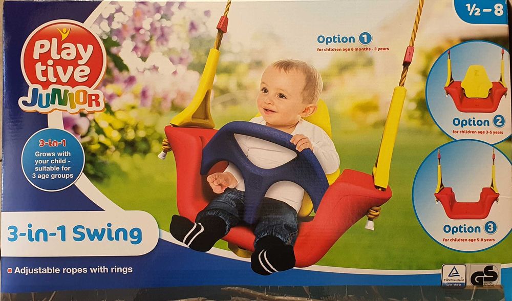 Huśtawka 3 w 1, do 50 kg, do domu lub na dwór